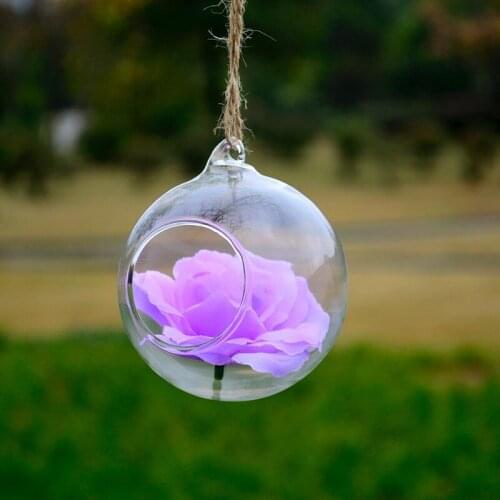 Betty Store 16pcs/pack Diameter=8cm Transparent Glass Terrarium Decorative Glass Ball Wedding Decoration Hanging Glass Ball