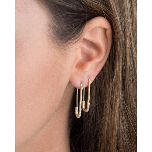 2018 Fashion Gold filled jewelry unique elegant women girl gift pave cubic zirconia CZ copper high quality fashion earring