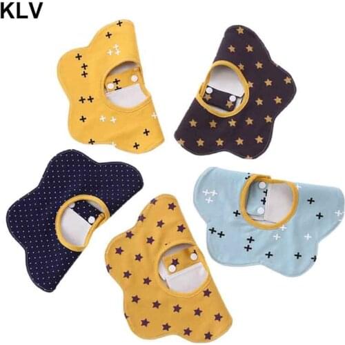 5pcs/set Newborn Baby Pure Cotton Waterproof Flower Bibs 360 Degree Rotating Saliva Towel Infants Feeding Burp Cloths
