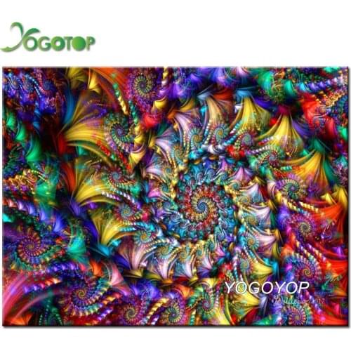 YOGOTOP Diy Diamond Painting cross-stitch Mandala 5D Embroidery Full Square Drill Rhinestones European Abstract flower QA470
