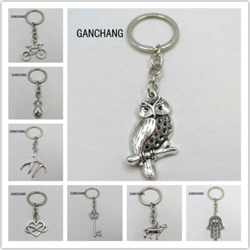 1pc owl wolf keychain pineapple 8 word palm keychain, pendant keychain chain mens and womens jewelry gifts