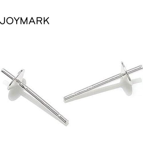 S925 Sterling Silver Earring Stud Pin Post Findings With 3mm 4mm 5mm 6mm Round Cup Cap For DIY Stud Earrings Jewelry SEA-EH012