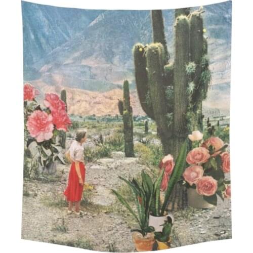 Tropical Plants Tapestry Wall Hanging Floral Bohemia Cactus Girls Tapestry Beach Towel Cushion Wall Tapestries Art Shawl Throw