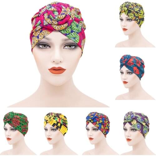 Indian Arab Wrap Women Head Scarf Turban Caps Trendy Printed Hijab Bonnet Bohemian Ethnic Inner Hijabs for Cap Muslim Headdress