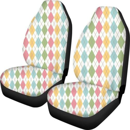 INSTANTARTS Plaid Stripes Design Protector Cover Cushion Pad Mat for Auto Heavy-Duty Automobile Seats Protector New Style 2020