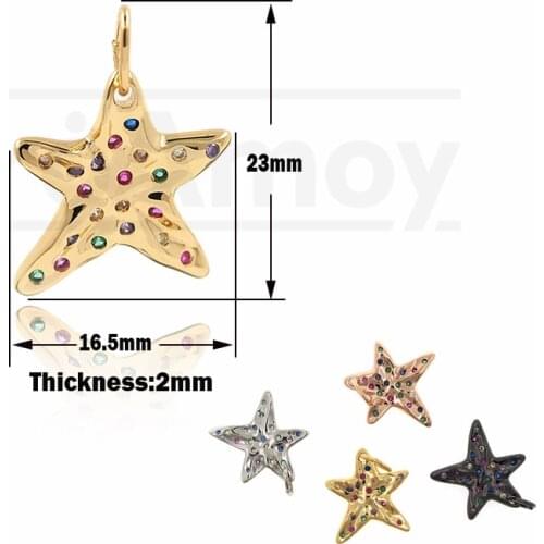 Exquisite Brass Gold-Plated Cubic Zirconia Star Pendant, Cosmic Charm, Suitable For Jewelry Production Product 23x16.5x2mm