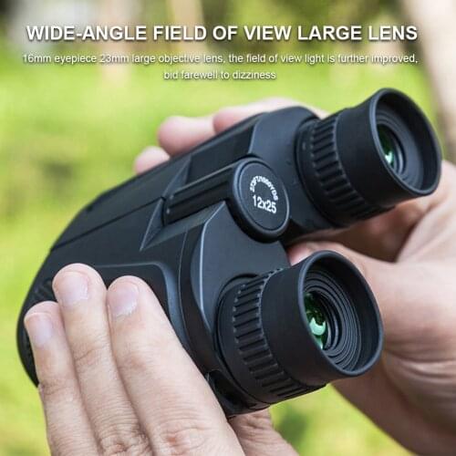 12X25 Bird Watching Binoculars HD Pocket Waterproof Mini Telescope Optical BAK4 Prism for Hunting Camping
