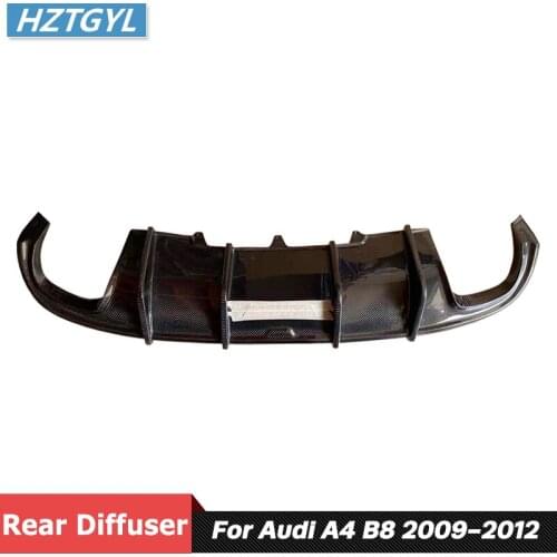K Style Carbon Fiber Material Rear Bumper Lip Diffuser For Audi A4 B8 S-line Car Tuning 2009-2012