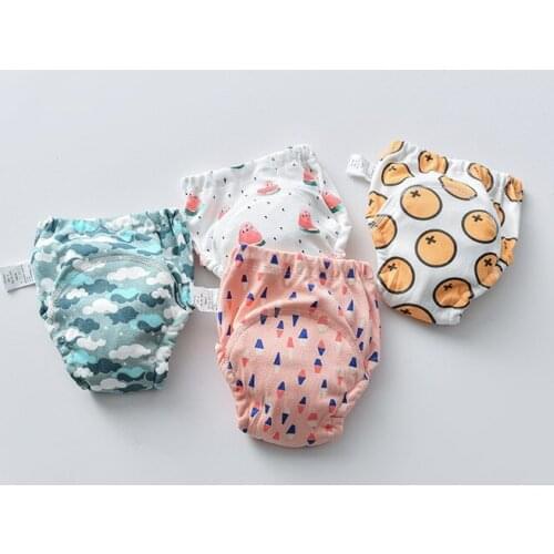 Cute Baby Diapers Reusable Nappies Diaper Washable Infants Children Baby Cotton Training Panties Nappy 1Pcs