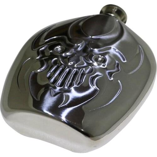 Mini flask 6oz ounce Creative 304 Stainless steel alcohol Whisky Bottle Hip flask Moscow cccp Vodka flagon with Devil pattern