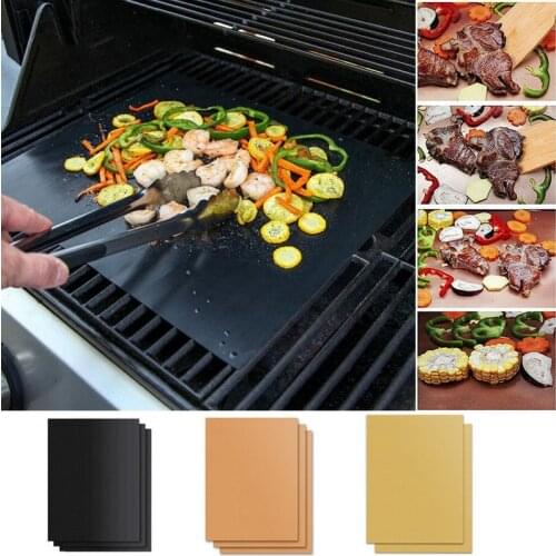 Reusable Non-Stick BBQ Grill Mat Pad Baking Sheet Portable Outdoor Picnic Cooking Easily Cleaned Barbecue Oven Tool For Party