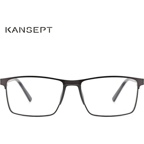KANSEPT DESIGN Men Stainless Steel Glasses Frame Business Style Male Square Classic Eye Myopia Prescription Eyeglasses TP9056