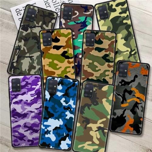 Soft Case for Samsung Galaxy A51 A71 A21s A31 A12 A41 A52 A11 M31 A02s A32 M51 Silicone Back Cover Shell Camouflage Pattern Army