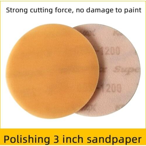 Japanese KOVAX Soft Matte Paper Car Paint Surface Polishing 3 Inch Round Flocking Grinding Disc Diameter 75mm