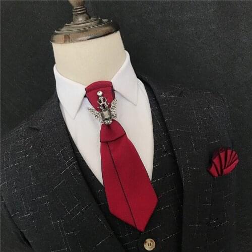 New British Korean Bow Tie Mens Wedding Suit Accessories Black Tie Diamond Necktie Female Vocational Student Tie