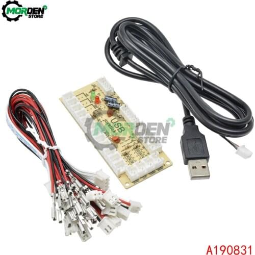 Zero Delay Arcade USB Encoder PC to Joystick Arcade Rocker Circuit Board DIY Kit for MAME 2Pin with Cable Push Button