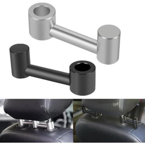 Aluminum Alloy Car Back Seat Headrest Organizer Storage Hook Holder Metal Hanger For Groceries Garbage Bag Pouch Handbag