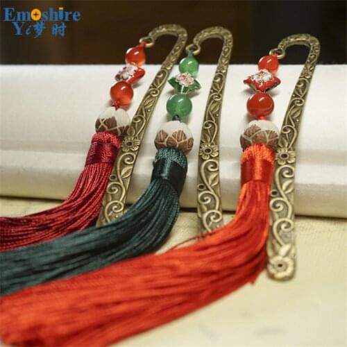 Chinese Style Gift Wholesale Original Design Features Gift Ancient Rhyme Cloisonne Bronze Bookmark Metal Bookmark Gifts M130