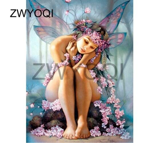 Full Round Diamond painting Cross stitch Flower Fairy5D DIY Diamond embroidery Full Square Diamond mosaic Flower Fairy butterfly