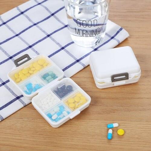 2 Size Portable Medicine Box Pill Box Pill Sorting Division Mini Storage Box For Traveling Packaging Medicine Accessories