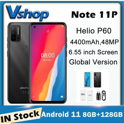 Ulefone Note 11P 8GB+128GB Android 11 Smartphone 4400mAh 6.55" Helio P60 Mobile Phone 48MP Camera Global Unlocked Cellphone