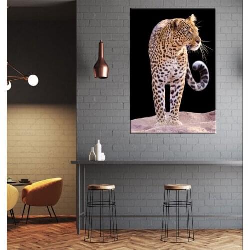 Giraffe Tiger Leopard Lion Elephant Wall Art Canvas Painting Nordic Poster Art Prints Wall Pictures For Living Room Home Decor
