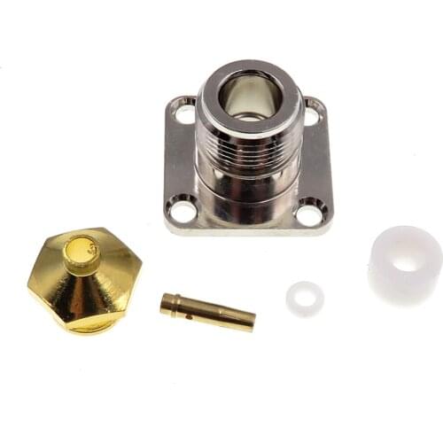 1Pcs RF Coaxial Connector N-KFB3 Gold Plating Famale Socket For Connect RG402 RG141 RG405 Semi- Flexible Semisteel Cable