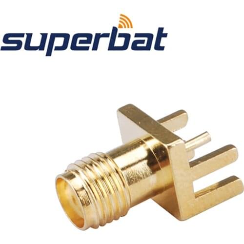 Superbat 10pcs SMA End Launch Jack PCB Mount Wide Flange .062''(1.57mm) RF Coaxial Connector