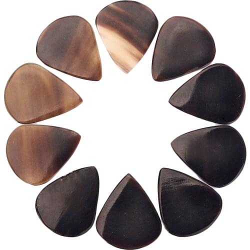 10Pcs Multi-Color Durable Buffalo Horn Guitar Picks for Acoustic Guitar Bass Mandolin Banjo 0.8--1.2mm