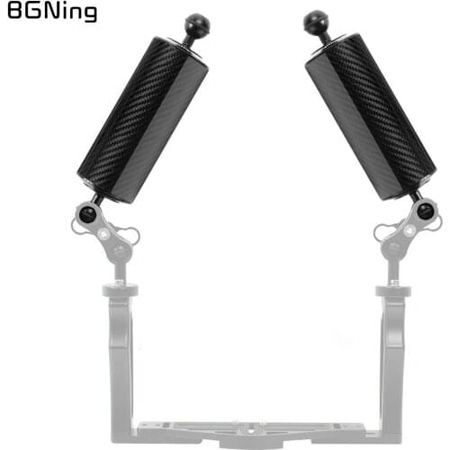 BGNING Carbon Fiber Extension Tray Arm Float Buoyancy Aquatic Arm Dual Ball SLR Camera Diving for Gopro yi EKEN for DJI OSMO