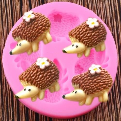 3D Animals Hedgehog Silicone Molds Candy Polymer Clay Mold Fondant Cake Decorating Tools Chocolate Gumpaste Moulds