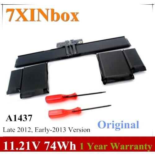 7XINbox 11.21V 74Wh A1437 Laptop Battery For Apple MacBook Pro Retina 13" A1425 MD101 MD101LL/A MD101ZP/A Late 2012 Early 2013