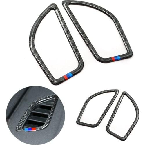 For BMW 1 2 Series F20 F21 2012 2013 2014 2015 2016 2pcs Carbon Fiber Car Side Air Condition Air Vent Outlet Cover