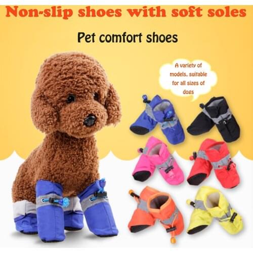 4pcs Waterproof Winter Pet Dog Shoes Anti-slip Snow Pet Boots Paw Protector Warm Reflective For Suitable for all sizes of dogs