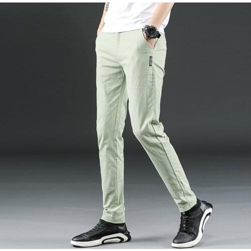 MRMT 2021 Brand Spring New Mens Trousers Casual Fashion Stretch Pants for Male Youth Straight Slim Trouser