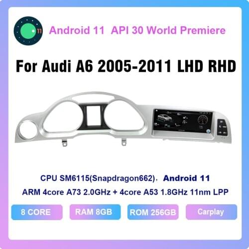 COHO For Audi A6 2005-2011 Android 11.0 Octa Core 8+256G 8.8 inch Car Multimedia Player Stereo Receiver Radio
