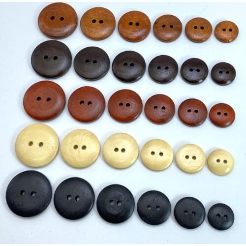 Wood Bread Buttons For Clothing 18mm Black Round Decorate Crafts 2-Holes supplies buttons Kids Handiwork Accessories Diy buttons