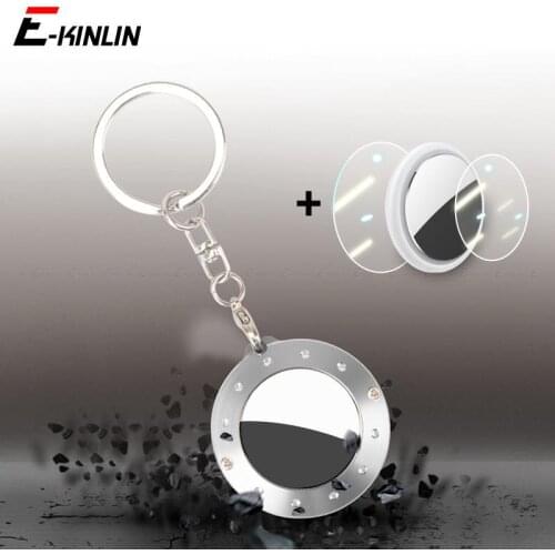 Double-Side Aluminum Cover For Apple Airtag Locator Protective Shell For Air Tag Locator Keychain Protector Metal Case With Film