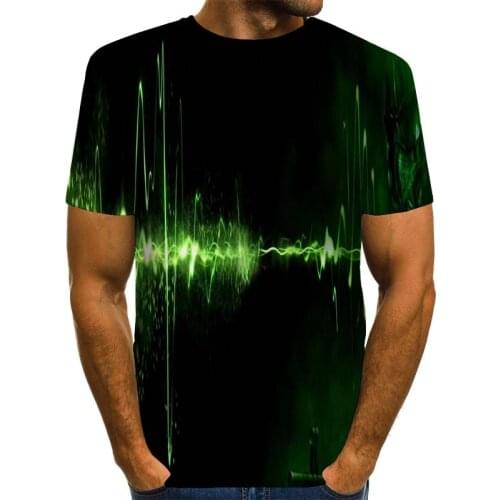 Mens Electrocardiogram Shirt 3D Print T-Shirt Summer Graphic Tees Pattern Tops