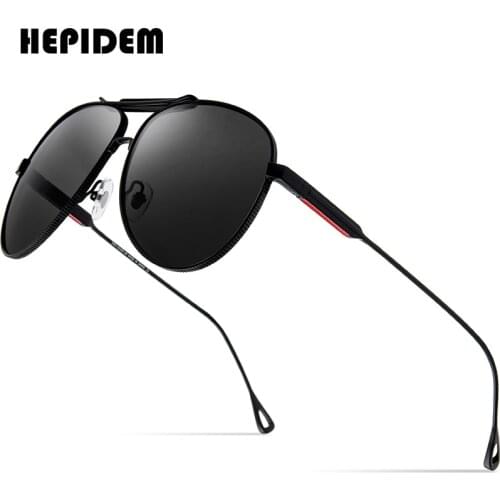 HEPIDEM Pilot Sunglasses Women 2021 New Brand Designer Metal Alloy Tony Stark Sun Glasses for Men with Mirror Nylon Lens 2035
