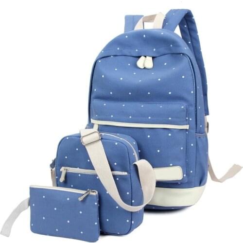 3pcs Set Backpack With Purse Women Lady Girl Canvas For Outdoor Shopping School New