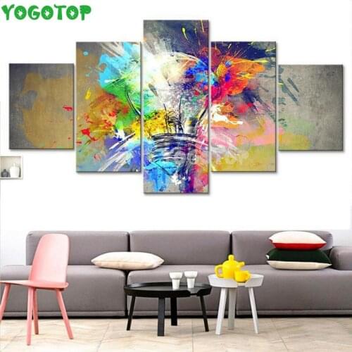 Colorful light bulb Abstract Art 5 Pieces diy diamond painting rhinestone full drill Mosaic diamond embroidery decor ML1534