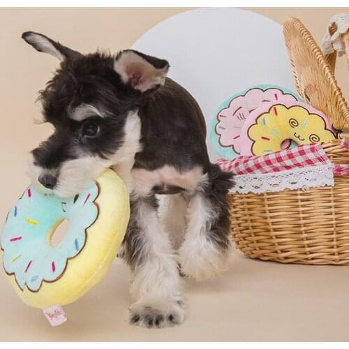 Round Circle Dogs Cats Squeaky Toys for Pet Cats Dogs Training Playing Interactive Toys Soft Velvet Circle Pet Supplies Accessor