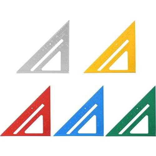 Angle Ruler 7 inch Metric Aluminum Alloy Triangular Measuring Ruler Woodwork Speed Square Triangle Angle Protractor For Dropship