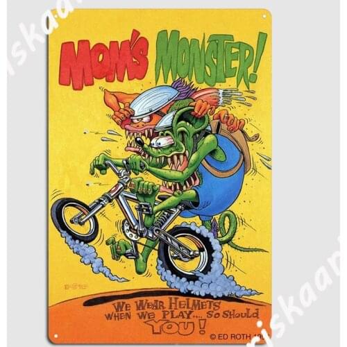 Moms Monsters Rat Fink Metal Signs Cinema Living Room Customize Tales of the Rat Fink Poster Racing Monsters Metal Posters