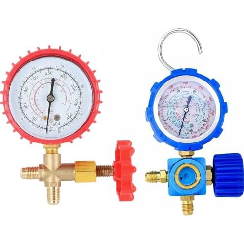 Refrigerant Low Pressure Gauge For R410A / R22 / R134A / R404A Fluoride Oil Meter Valve Fluid Refrigerant Pressure Gauge Tool