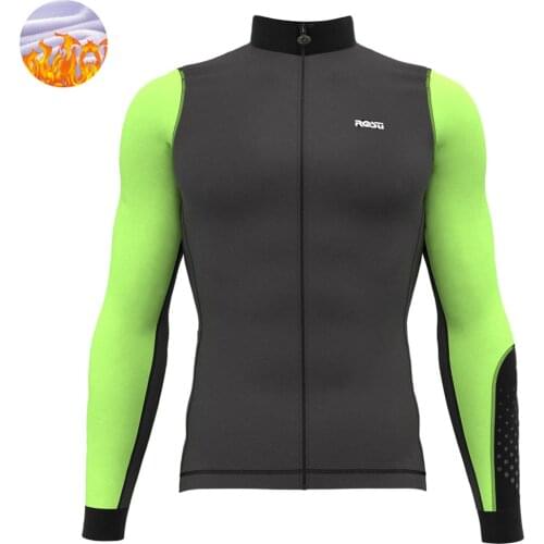 Rosti Winter thermal fleece Cycling Jersey Men Long Sleeve Jacket Jersey Outdoor Riding Bike MTB Clothing Warm Fleece Warm wear