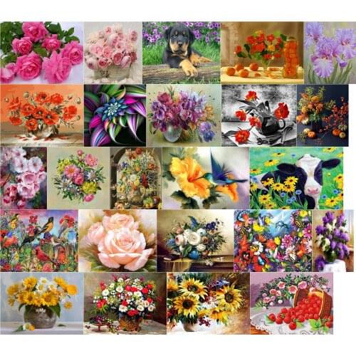 A49633 Flower Sunflower Triple cross stitch kit people 18ct 14ct 11ct count canvas stitches embroidery DIY handmade needlework