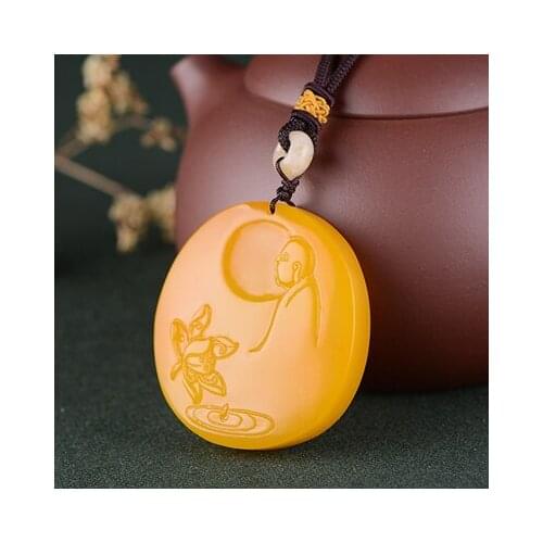 Natural huanglongyu wudaofo pendants for men and women huanglongyu wudaojade pendants lucky birthday gift