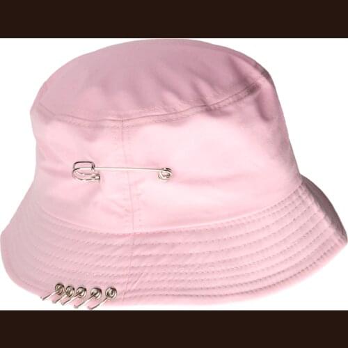 2021 pin Ring Pin Basin Hat Mens and Womens Tide Summer Harajuku Collapsible Fisherman cotton bucket hats